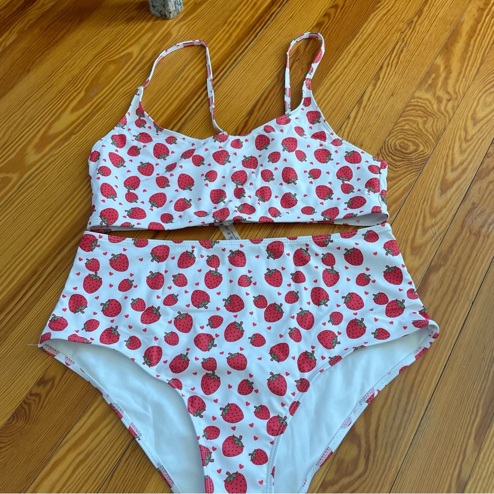 Shein Strawberry Print Bikini